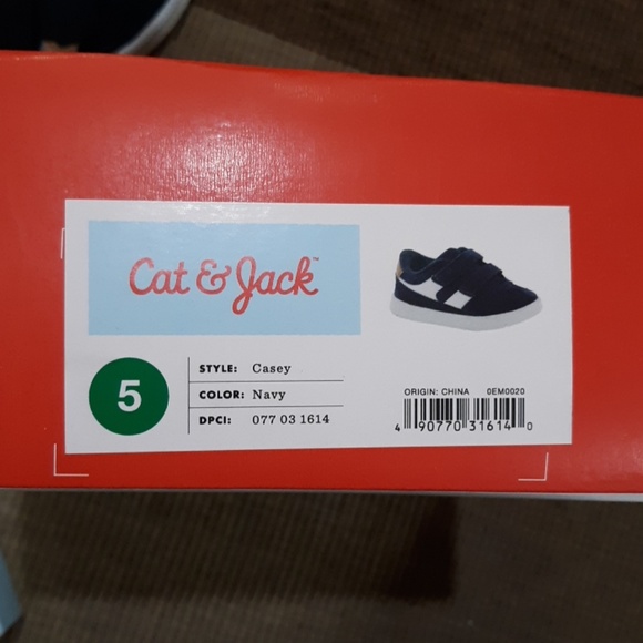 #586 Cat and Jack Casey navy baby shoes. - Picture 6 of 8
